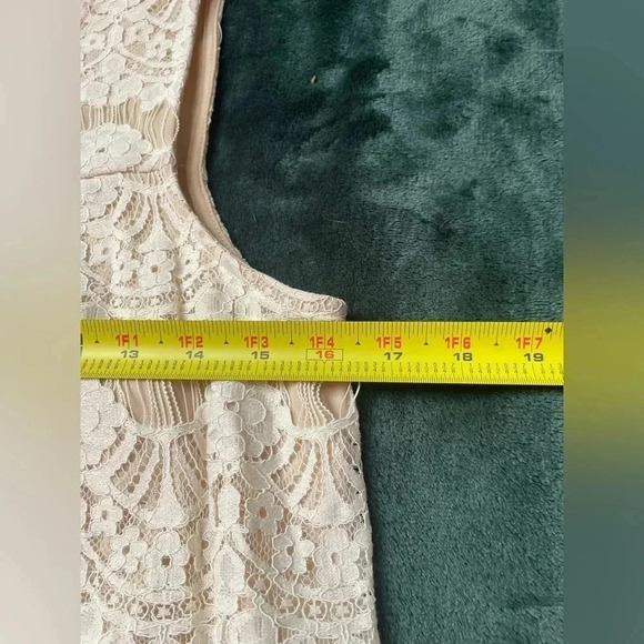 White Lace‎ Halter Mini Dress Boho Bohemian Rehearsal Size XS 0274 - Picture 2 of 6